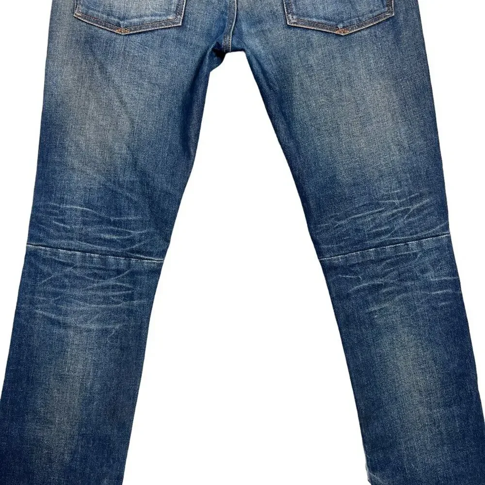Ben Taverniti Unravel Project Straight Jeans Blue Distressed Button Fly 35x36